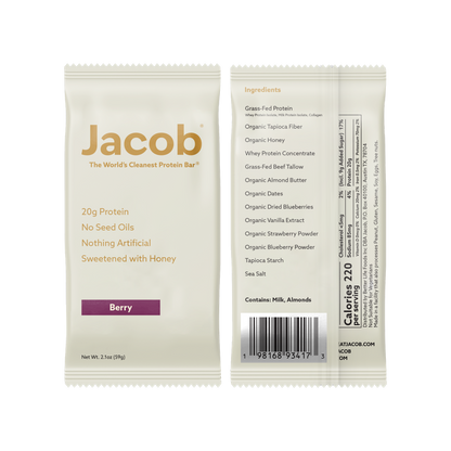 Jacob Protein Bar Grass-Fed Organic Protein Snack Bar