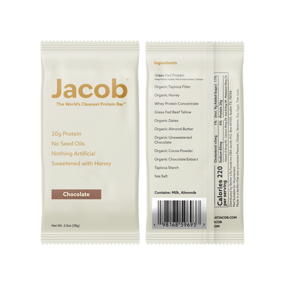 Jacob Protein Bar Grass-Fed Organic Protein Snack Bar