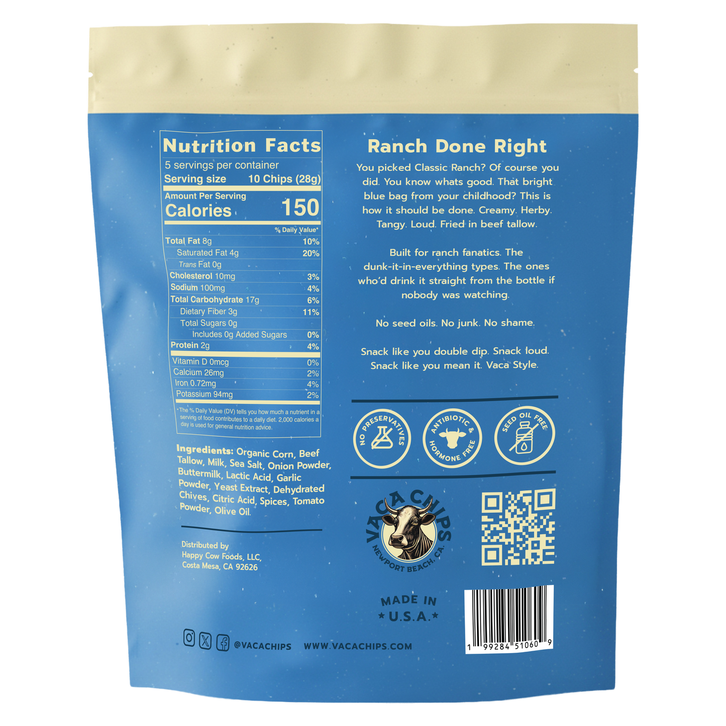 Vaca Chips Classic Ranch