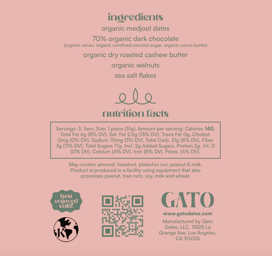 Gato Date Cashew Butter Walnut Pouches